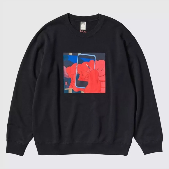 KAWS x Uniqlo + Warhol Graphic Crewneck Sweatshirt - Black, XL - Picture 1 of 2